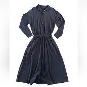 Vintage Eddie Bauer Women’s Size Medium Maxi cotton Dress Modest Black Prairie